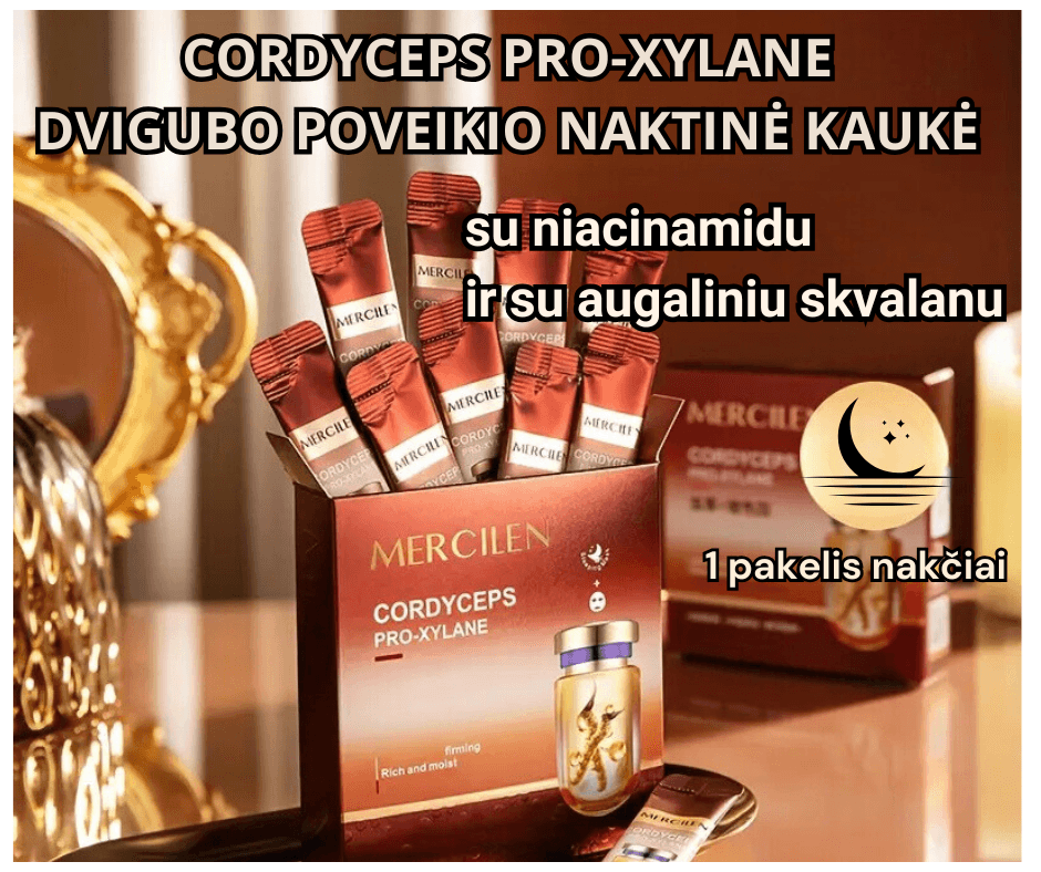 Cordyceps dvigubo poveikio naktinė veido kaukė su niacinamidu, 4 ml