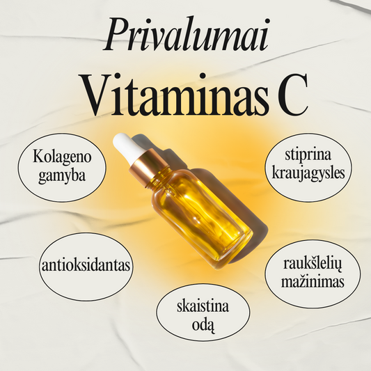 Kokia yra vitamino C nauda veido priežiūrai ?