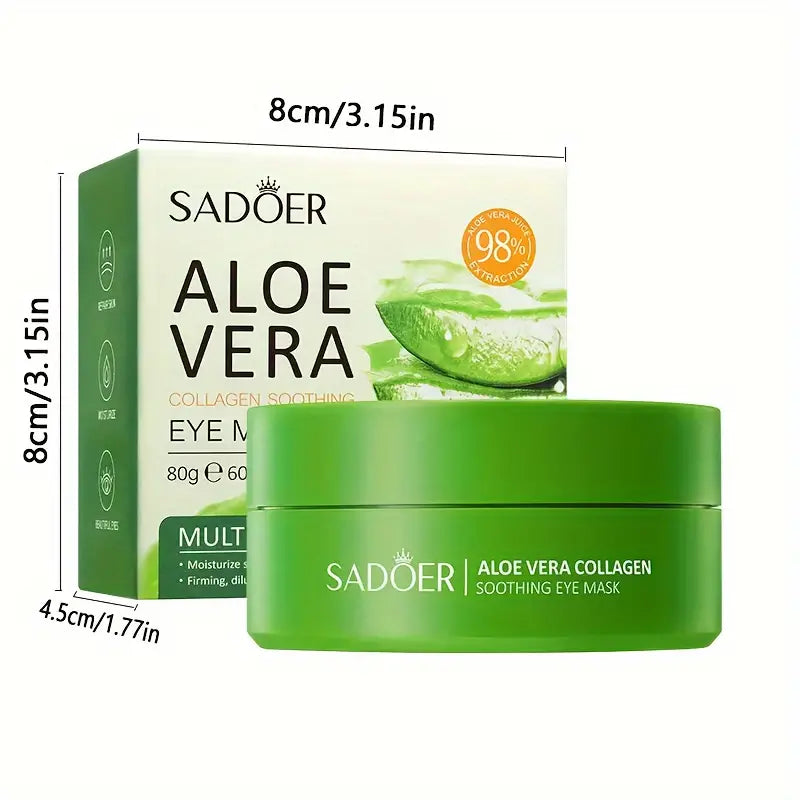 Alavijo Drėkinanti Paakių Kaukė su Kolagenu Stangrinanti ALOE VERA, 60 vnt