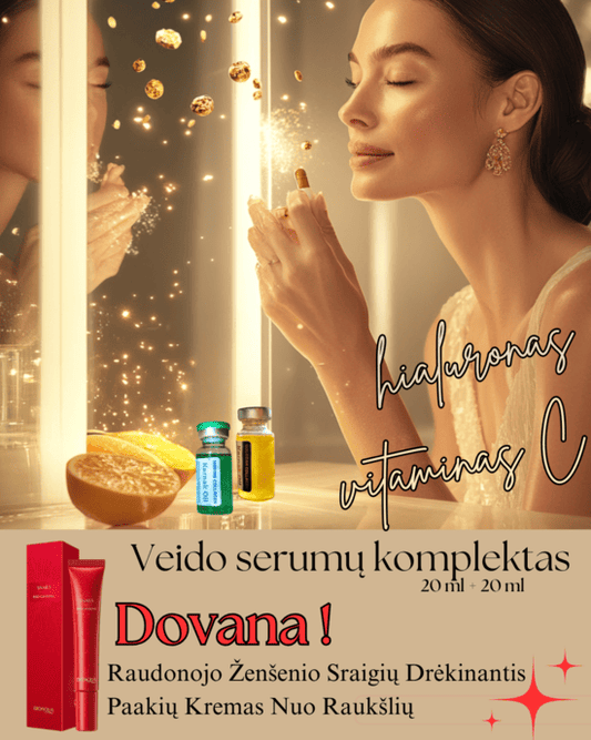 serumas su vitaminu c ir dovana paakių kremas