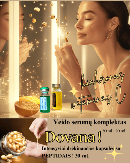 Veido serumų rinkinys su Vitaminu C ir DOVANA kapsulės su PEPTIDAIS